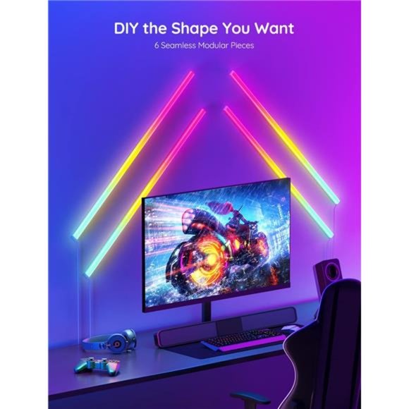 LED Wall Lights, RGBIC Wall Lights, Works with Alexa and Google Assistant - Picture 3 of 6